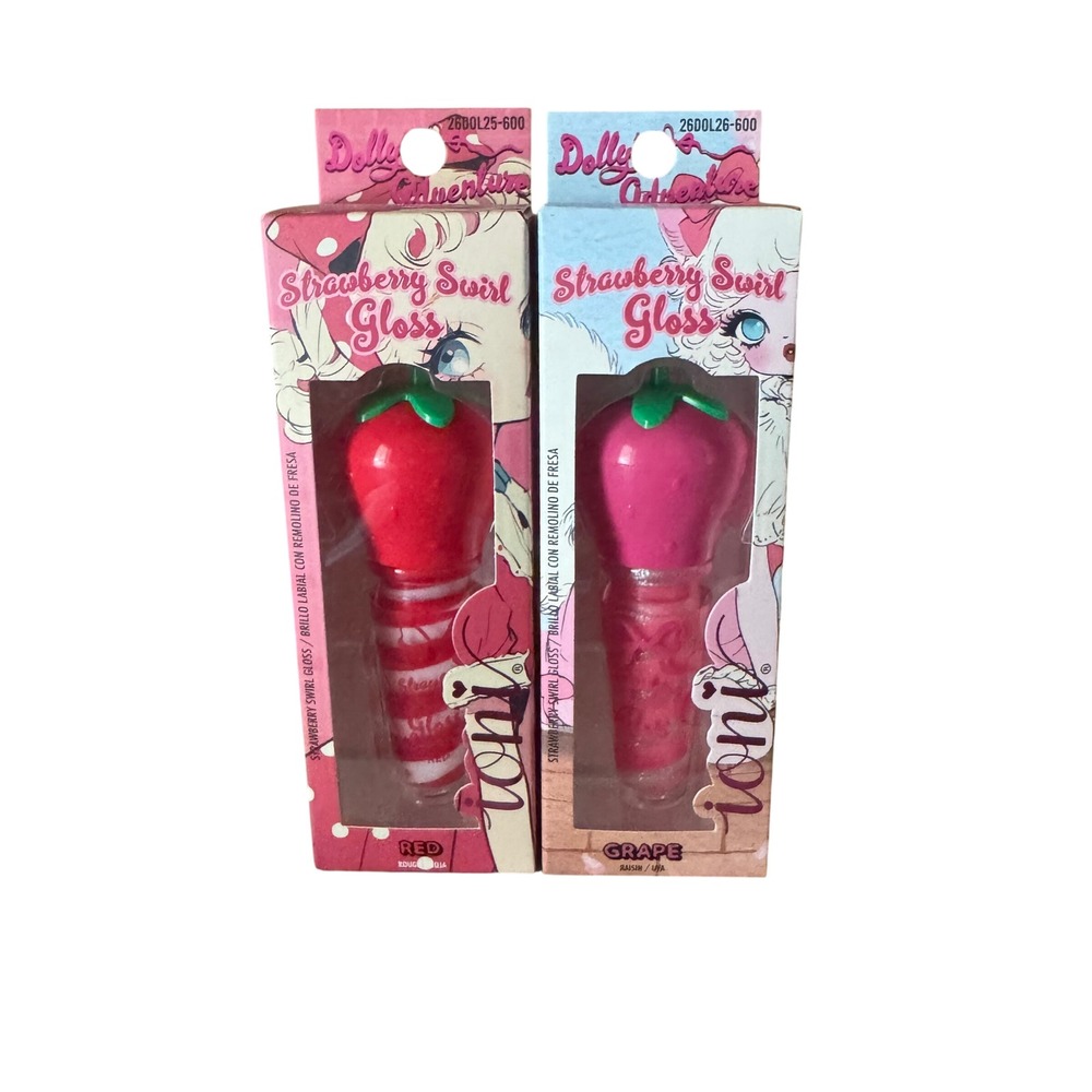 Ioni Strawberry Swirl Gloss Dolly's Adventure Red & Grape scented  0.17oz makeup